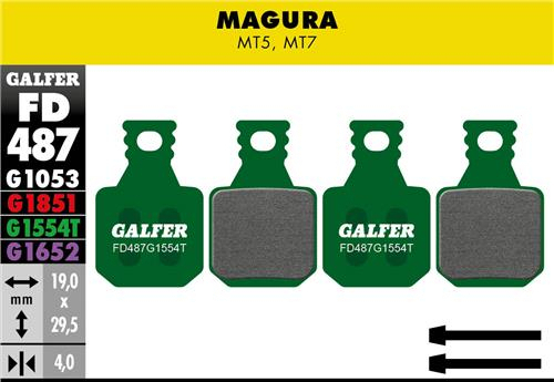 Galfer GALFER Brake Pad FD487 Pro "Magura MT5 / MT7", grün