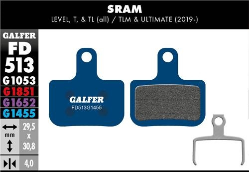 Galfer GALFER Brake Pad FD513 Road "SRAM Level T, TL", blau