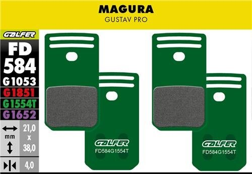 Galfer GALFER Brake Pad FD584 Pro "Magura Gustav Pro", grün