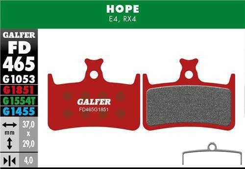 Galfer GALFER Bremsbacken HOPE FD465 Advance, rot