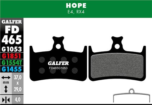Galfer GALFER Bremsbacken HOPE FD465 Performance, schwarz