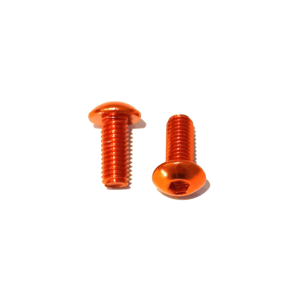 WIAN Bike and Parts Aluminium Schrauben M5x15mm orange, 2 Stück