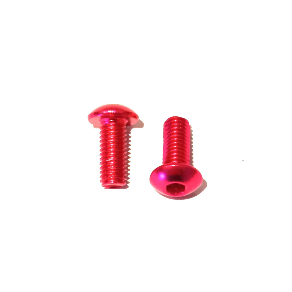 WIAN Bike and Parts Aluminium Schrauben M5x15mm pink, 2 Stück