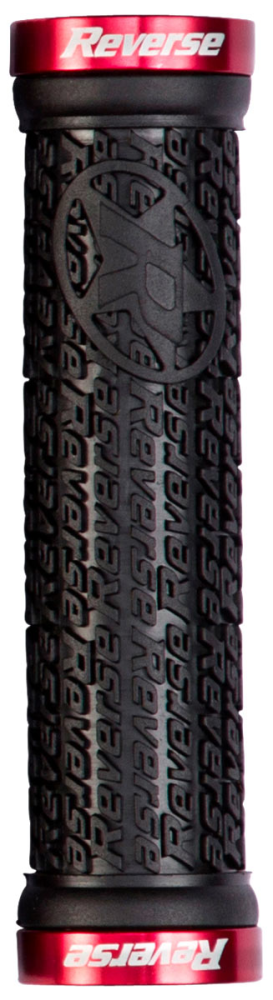 Reverse Components REVERSE Grip "Stamp" black / Clamp rings red, schwarz / rot