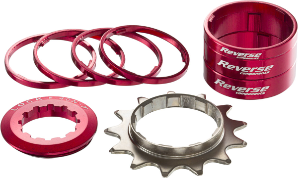 Reverse Components REVERSE Single Speed Kit with 7 Spacer, 13T Cog red, rot