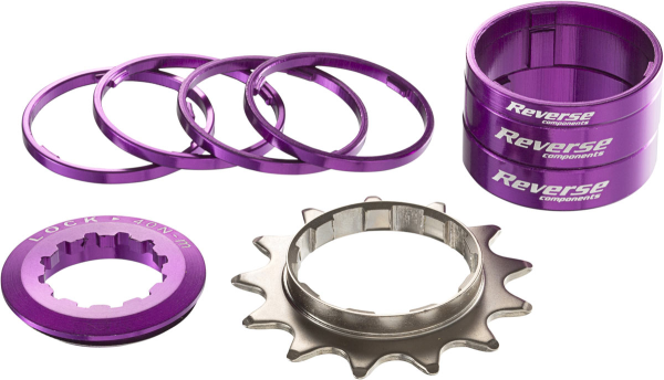 Reverse Components REVERSE Single Speed Kit with 7 Spacer, 13T Cog purple, lila