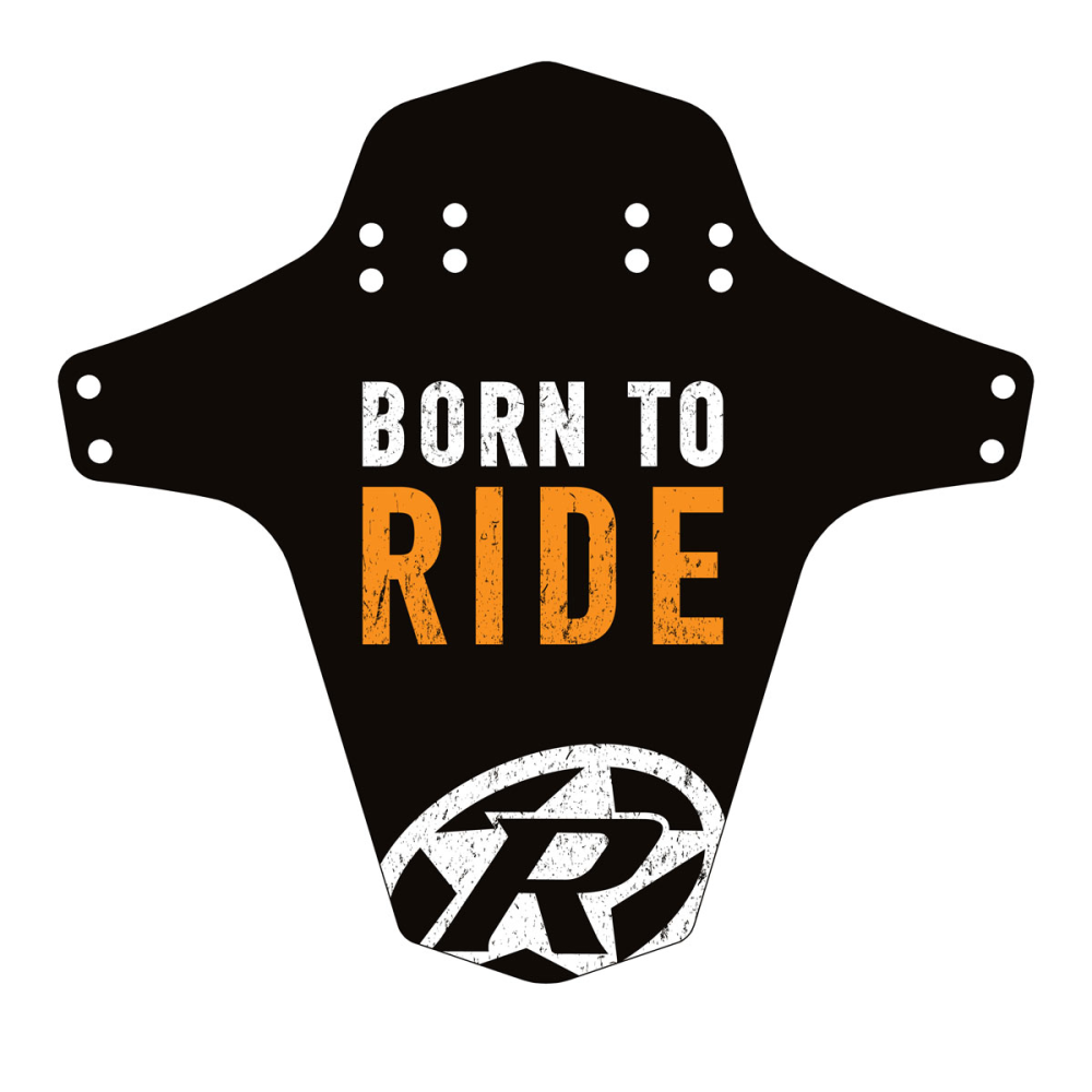 Reverse Components REVERSE "Mud Fender" Born to Ride Fox orange, 267 x 251 mm (Breite x Höhe)
