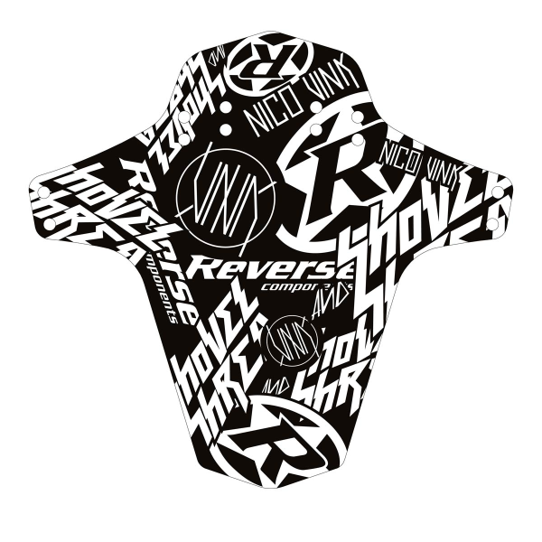 Reverse Components REVERSE "Mud Fender" Nico Vink Stickerbomb black / white, 267 x 251 mm (Breite x Höhe)
