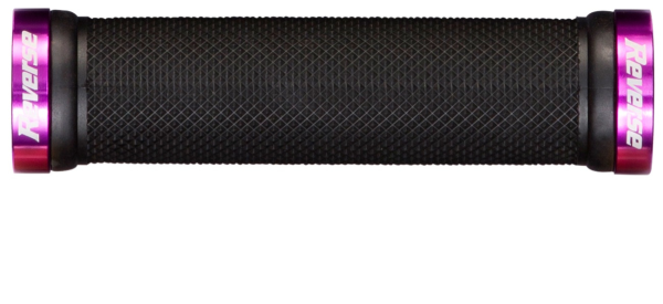 Reverse Components REVERSE Grip "Classic 29" black / Clamp rings purple, schwarz / lila