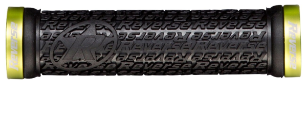 Reverse Components REVERSE Grip "Stamp" black / Clamp rings apple-green, schwarz / apfelgrün