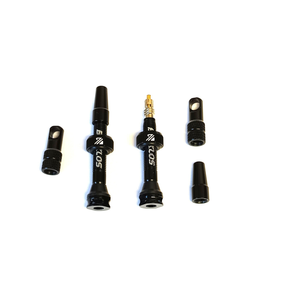 Bucklos 40mm Tubeless-Ventile aus Aluminium mit Presta Ventil schwarz