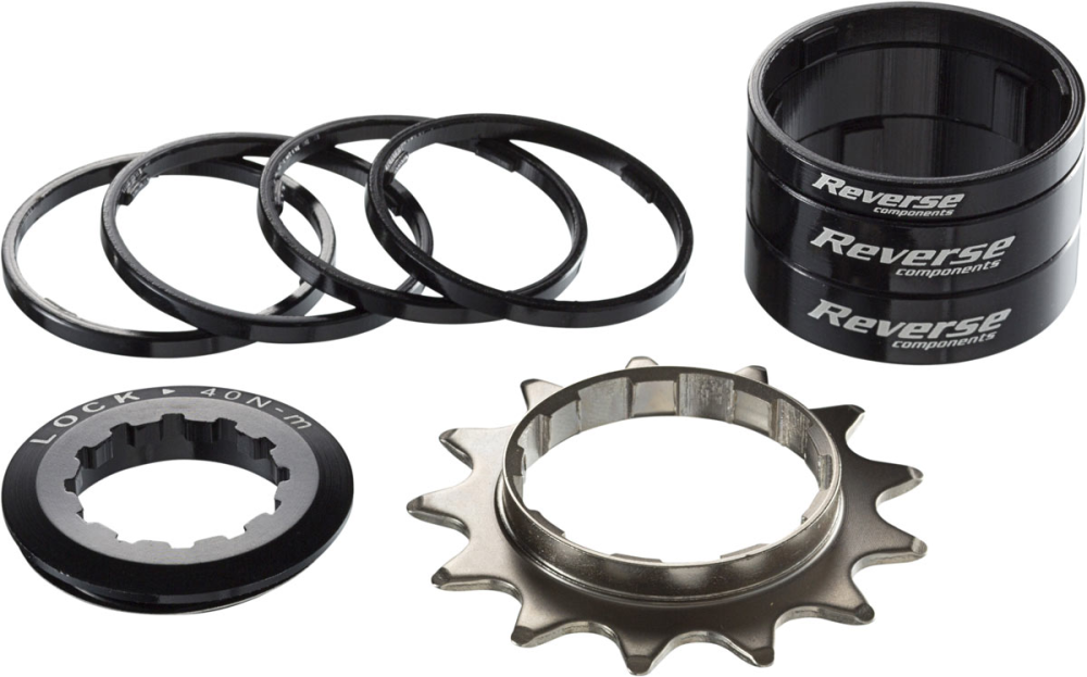 Reverse Components REVERSE Single Speed Kit with 7 Spacer, 13T Cog black, schwarz