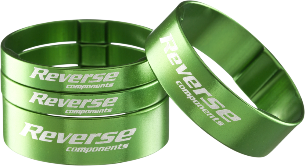 Reverse Components REVERSE Spacer Set Ultra-light 1 1/8", (2x5mm 2x10mm) grün