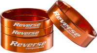 Reverse Components REVERSE Spacer Set Ultra-light 1 1/8", (2x5mm 2x10mm) orange