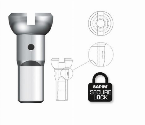 Sapim Speichennippel: Polyax Secure Lock 13G Messing 14mm silber 100 Stück