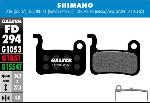 Galfer GALFER Brake Pad FD294 Performance "Shimano M966/M800/M775/M665/M596/S501", schwarz