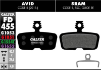 Galfer GALFER Brake Pad FD455 Performance "Avid Code 5,R ab 2011", schwarz