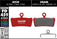 Galfer GALFER Brake Pad FD459 Advanced "Avid Elixier X.0 / Trail 7,9 / Sram Guide / Trickstuff C42", rot