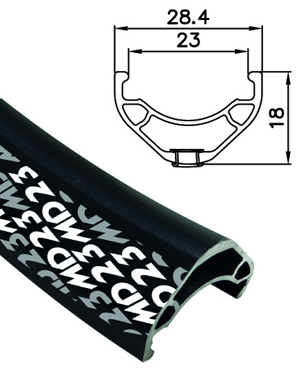 Alexrims ALEXRIMS MD23, 27.5", 32 Hole, black, w/SSE