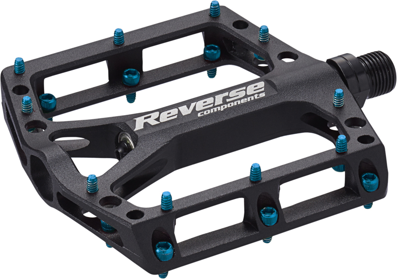 Reverse Components REVERSE Pedal "Black one" black / light blue 325g, schwarz / hellblau