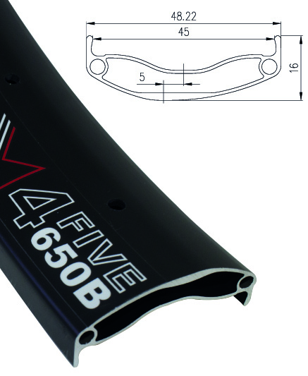 Alexrims ALEXRIMS XM45, 27.5", 32 Hole, black