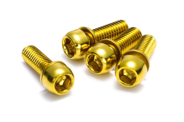 Reverse Components Disc "Brake bolt" set, 4pc/set M6 gold