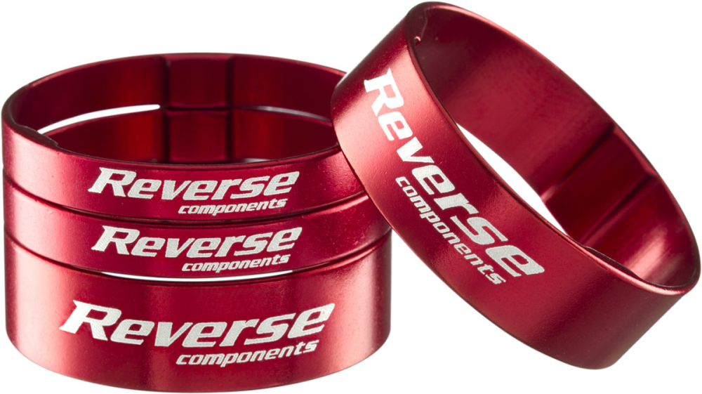 Reverse Components REVERSE Spacer Set Ultra-light 1 1/8", (2x5mm 2x10mm) rot