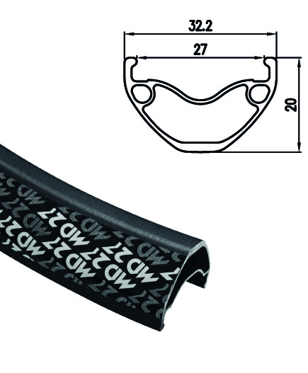 Alexrims ALEXRIMS MD27, 29", 32 Hole, black, w/SSE