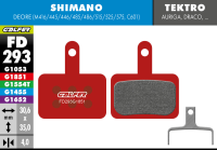 Galfer GALFER Brake Pad FD293 Advanced "Shimano M4050/M486/M447/M395/Tektro Auriga/Drago", rot