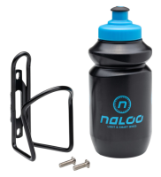 NALOO Set 24"/26" Bidon/Halter, schwarz/cyan