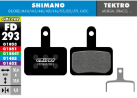 Galfer GALFER Brake Pad FD293 Performance "Shimano M4050/M486/M447/M395/Tektro Auriga/Drago", schwarz
