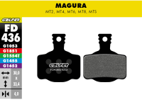 Galfer GALFER Brake Pad FD436 Performance "Magura MT2,4,6,8", schwarz