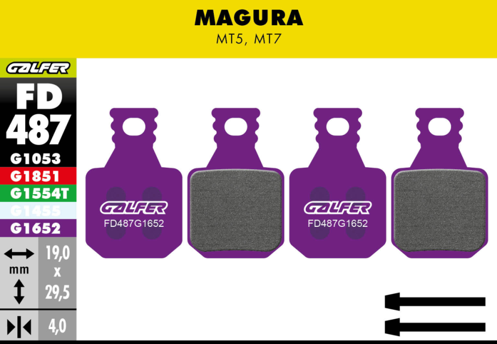 Galfer GALFER Brake Pad FD487 E-Bike "Magura MT5 / MT7", violett