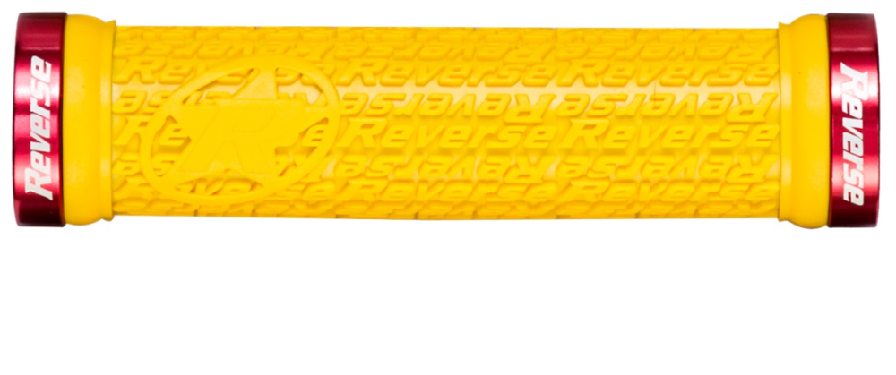 Reverse Components REVERSE Grip "Stamp" yellow / Clamp rings red, gelb / rot