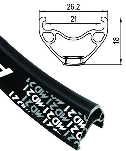 Alexrims ALEXRIMS MD21, 29", 36 Hole, black, w/SSE, F/V