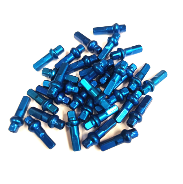 Sapim Speichennippel: Double Square 14G Aluminium 16mm dunkelblau 100 Stück