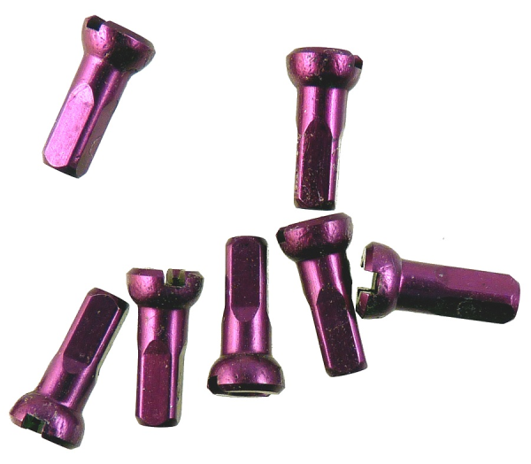 Sapim Speichennippel: Polyax Aluminium lila 14mm 100 Stück