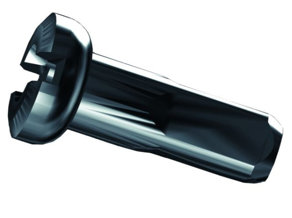 Sapim Speichennippel: 14G Polyax Messing schwarz 12mm 100 Stück