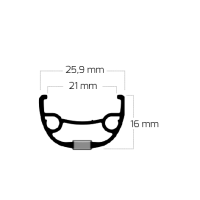 Ryde Rival 21, Disc 29", black, 36 Hole