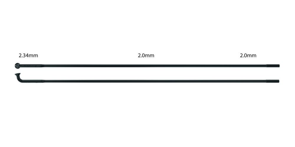 Sapim Speiche Strong 2.34-2.0, Box à 100 Stück mit Nippel Polyax 12mm, schwarz