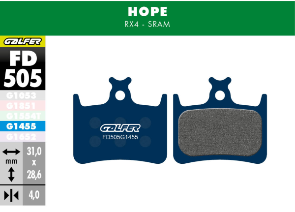 Galfer GALFER Bremsbacken HOPE FD505 Road, blau