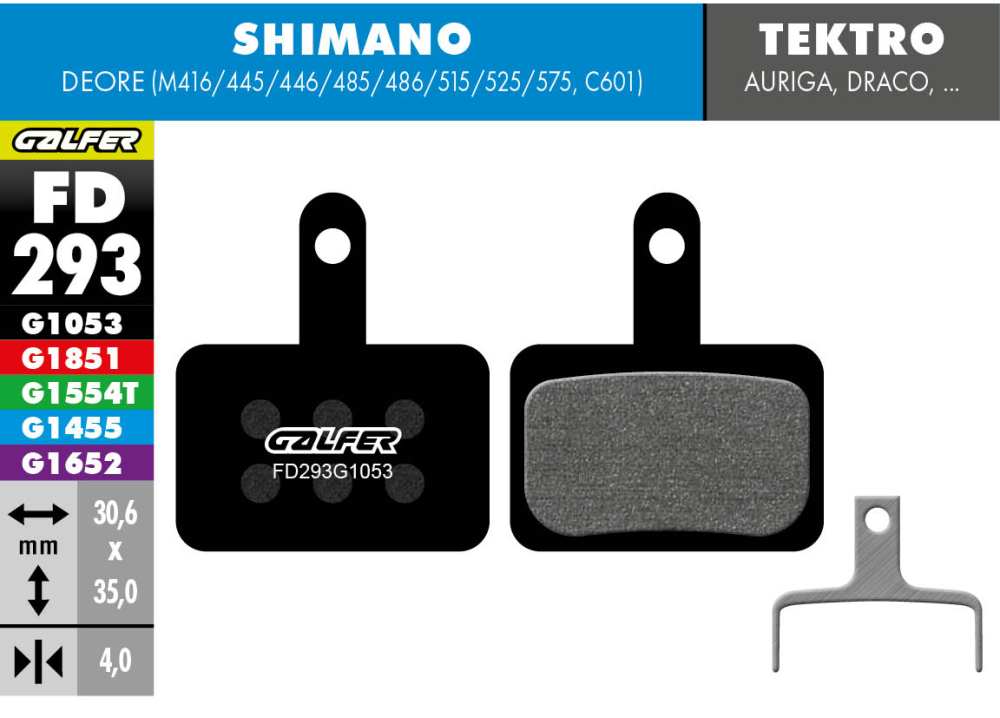 Galfer GALFER Bremsbacken Werkstatt Pack Shimano FD293 Performance mit 30 Paar
