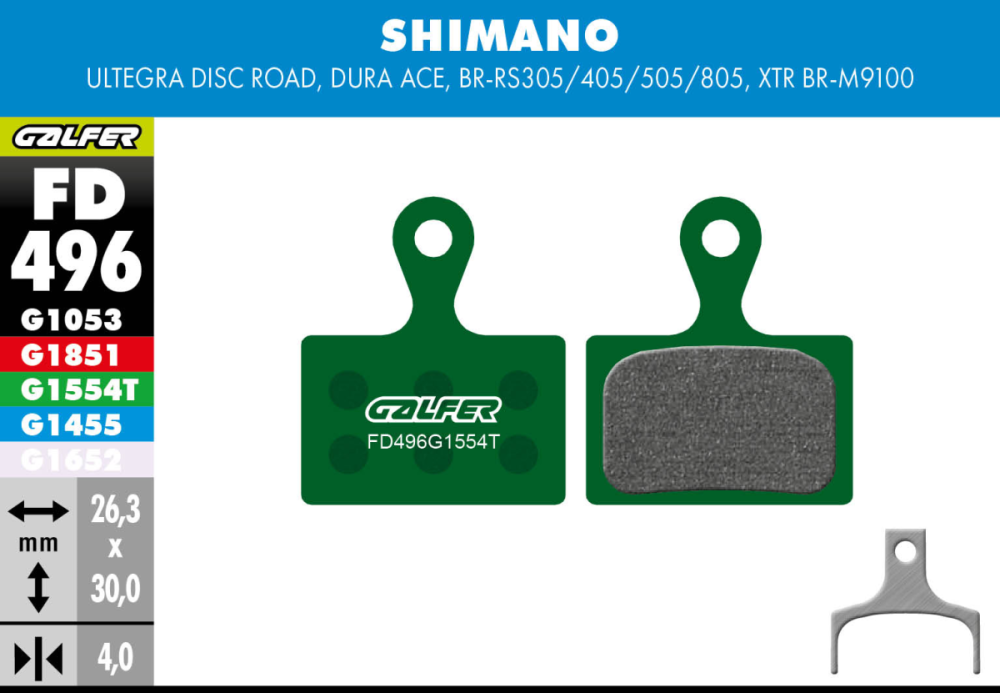 Galfer GALFER Brake Pad FD496 PRO "Für alle Shimano Flatmount", grün
