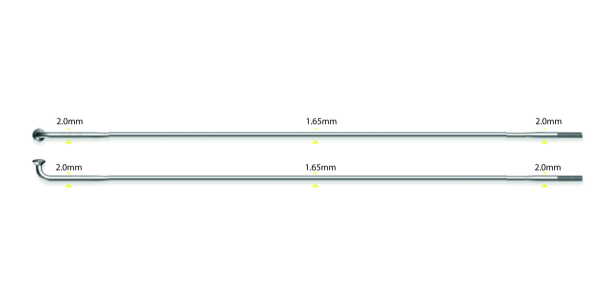 Sapim Speiche D-Light 2.0-1.65-2.0, Einzelstück, silber