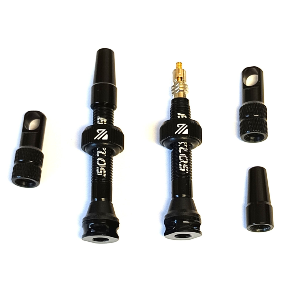 Bucklos 40mm Tubeless-Ventile aus Aluminium mit Presta Ventil schwarz