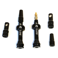 Bucklos 40mm Tubeless-Ventile aus Aluminium mit Presta Ventil schwarz