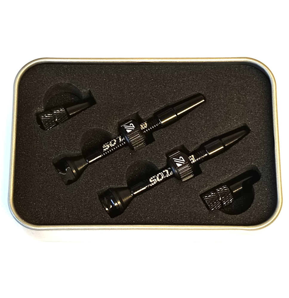 Bucklos 40mm Tubeless-Ventile aus Aluminium mit Presta Ventil schwarz