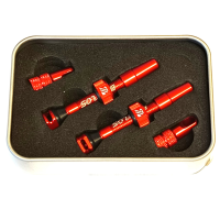 Bucklos 40mm Tubeless-Ventile aus Aluminium mit Presta Ventil rot