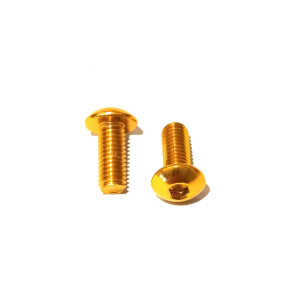 WIAN Bike and Parts Aluminium Schrauben M5x12mm gold, 2 Stück