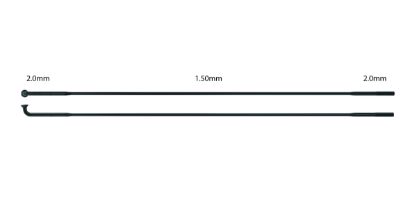 Sapim Speiche Laser 2.0-1.5-2.0, Einzelstück, schwarz